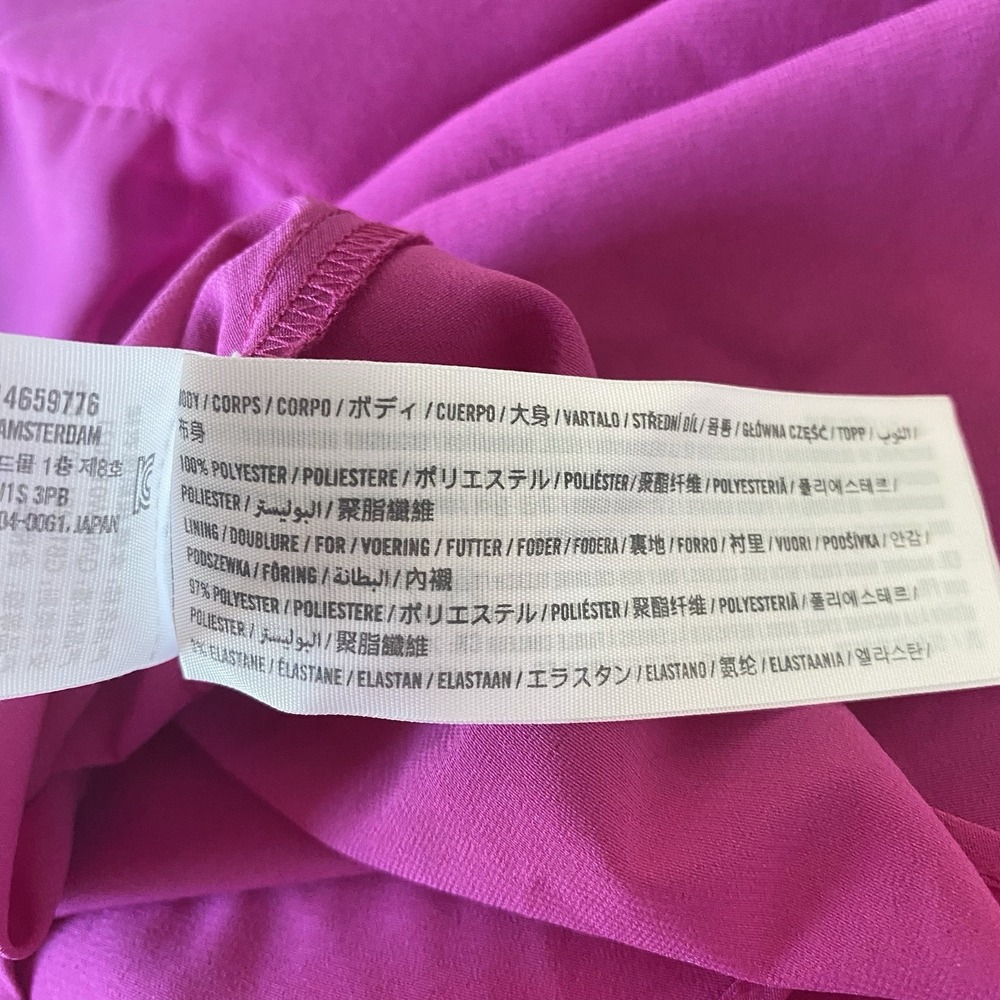 Abercrombie &Fitch Dress S Purple Chiffon Asymmetrical Ruffle Babydoll Party - Picture 10 of 11